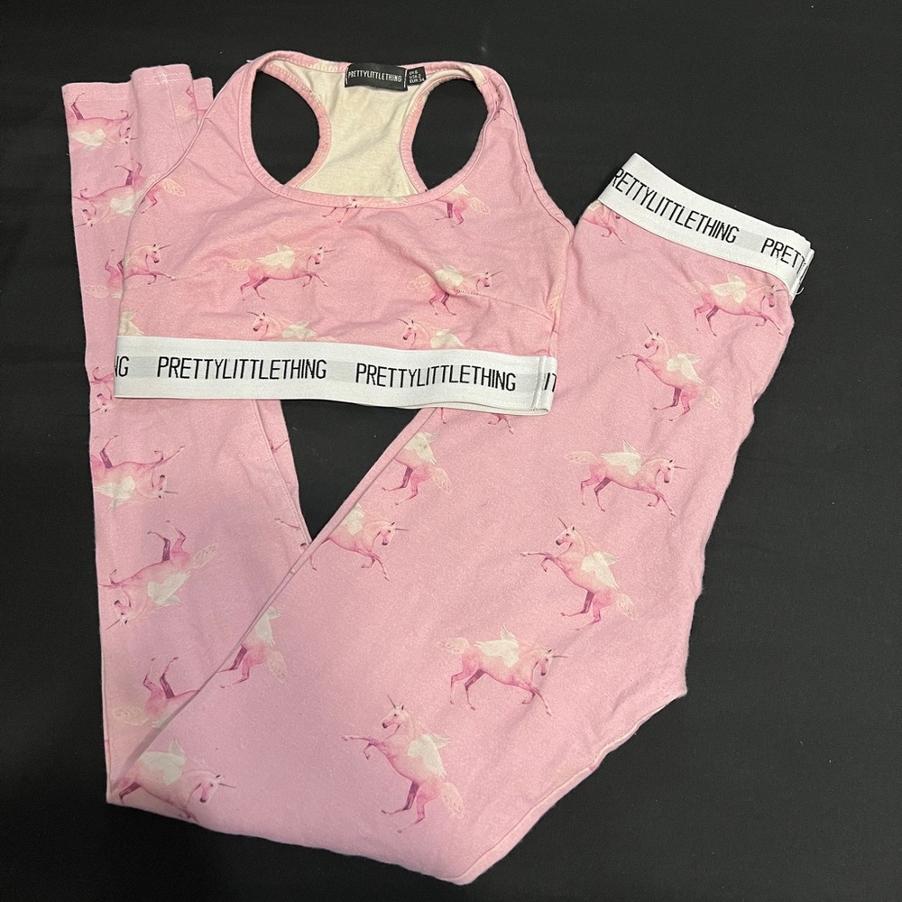 PrettyLittleThing Pink Unicorn Lounge Set